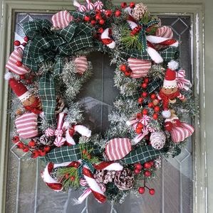 Christmas candy cane wreath